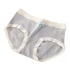 Grey and white striped pure cotton men's underwear, comfortable and breathable, with flat corners at the four corners Item Picture